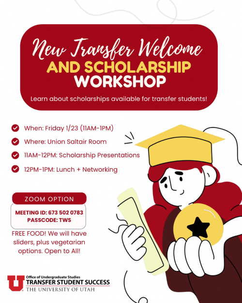 Spring 2026 New Transfer Student Welcome and Scholarships Workshop
